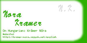 nora kramer business card